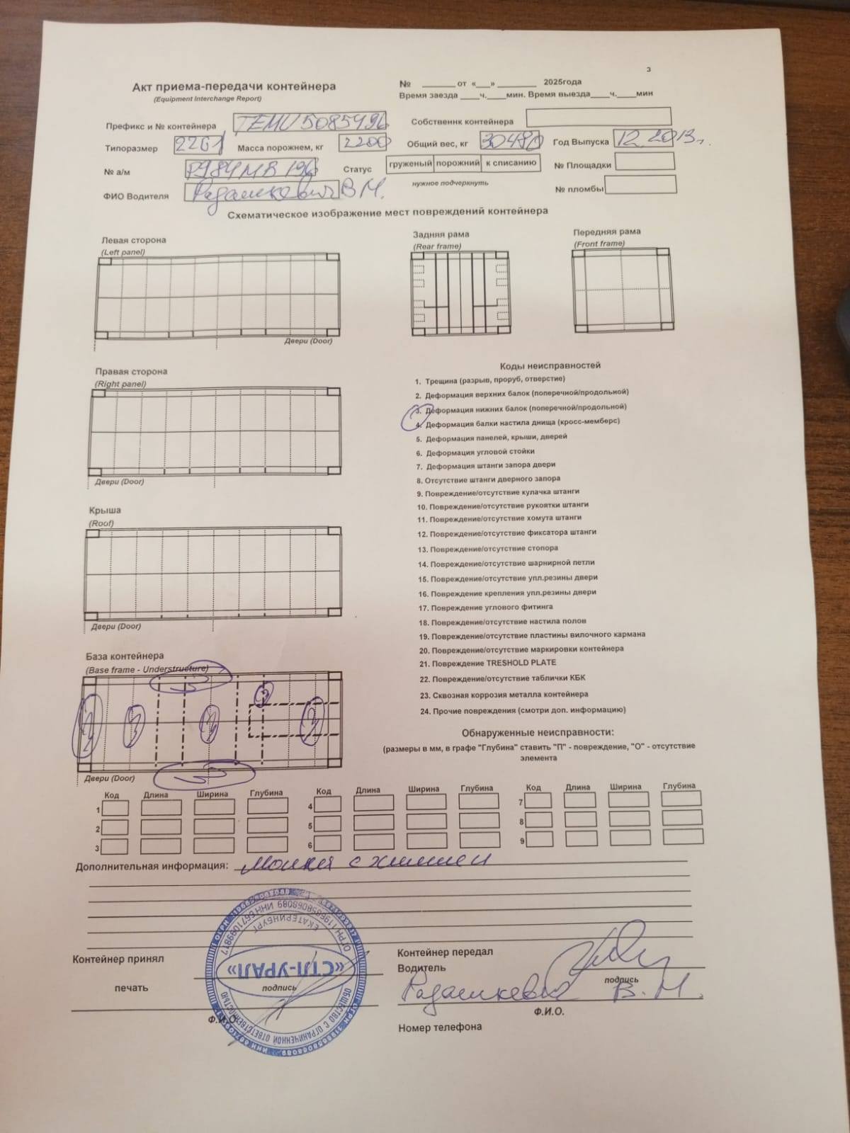 Морской контейнер TEMU5085496